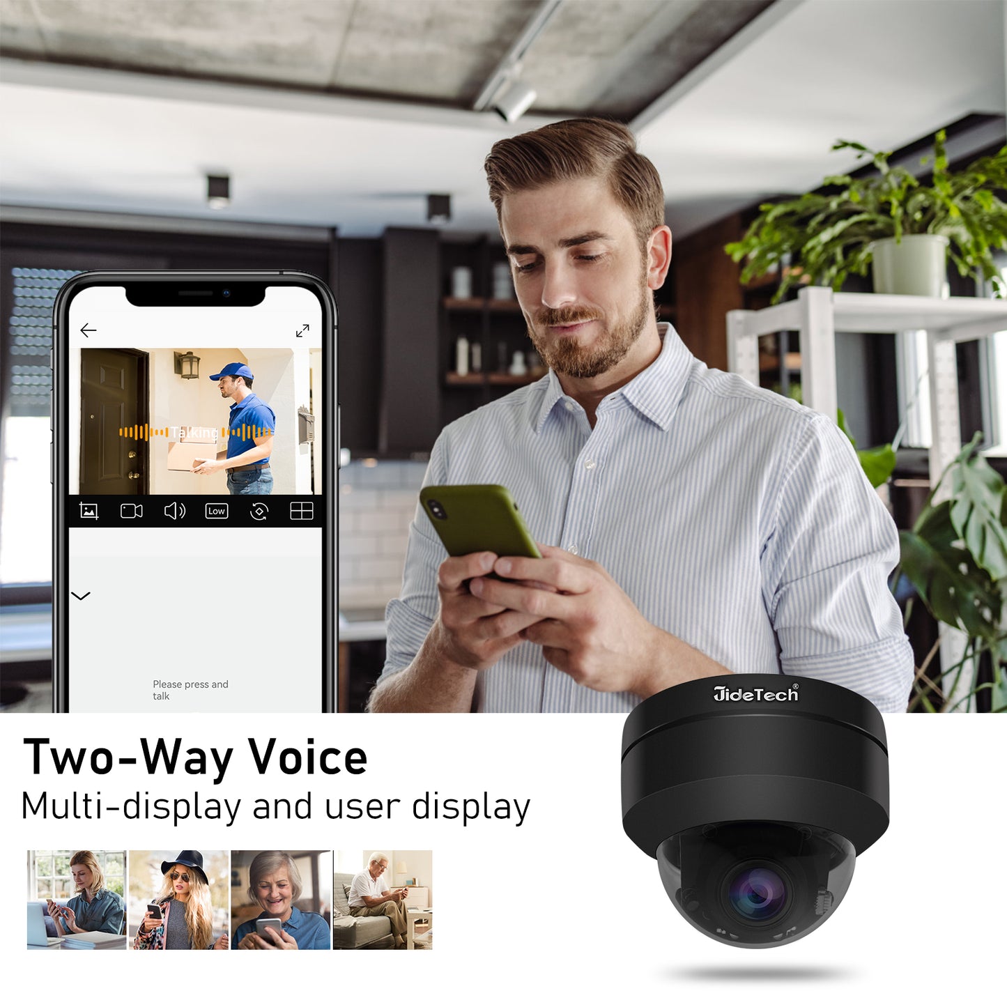 JideTech 5MP 5X Zoom PTZ PoE Camera Camhipro APP (P1-5X-5MPB)