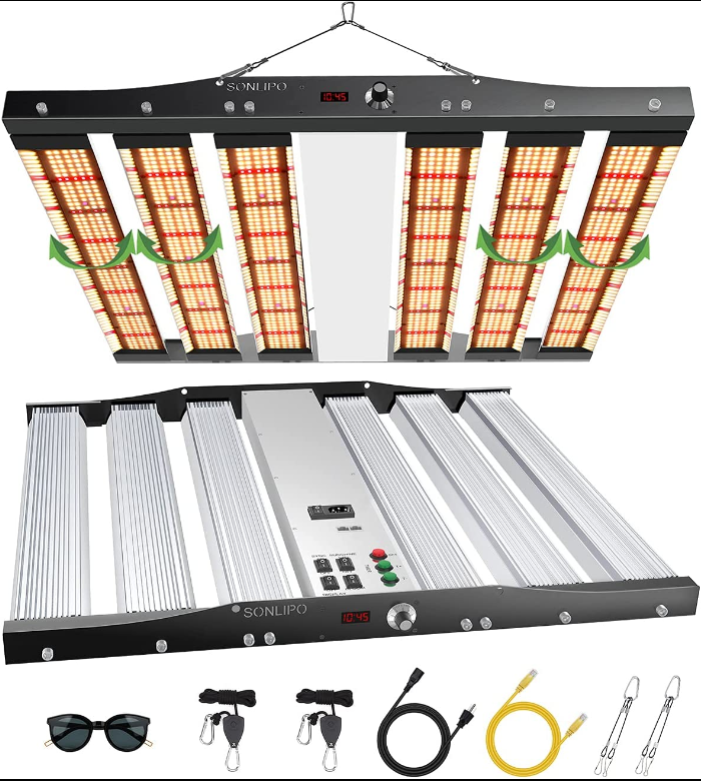 Sonlipo SPC4500 Sonlipo LED Grow Lights, 3 Type of Full Spectrum Grow Light 450W, 5x5 ft Coverage with 2196 Samsung LEDs