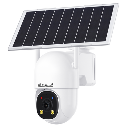JideTech 3MP Solar 4G LTE Security Camera Outdoor, Always-On Video AOV PTZ Camera (D4-3MP4G