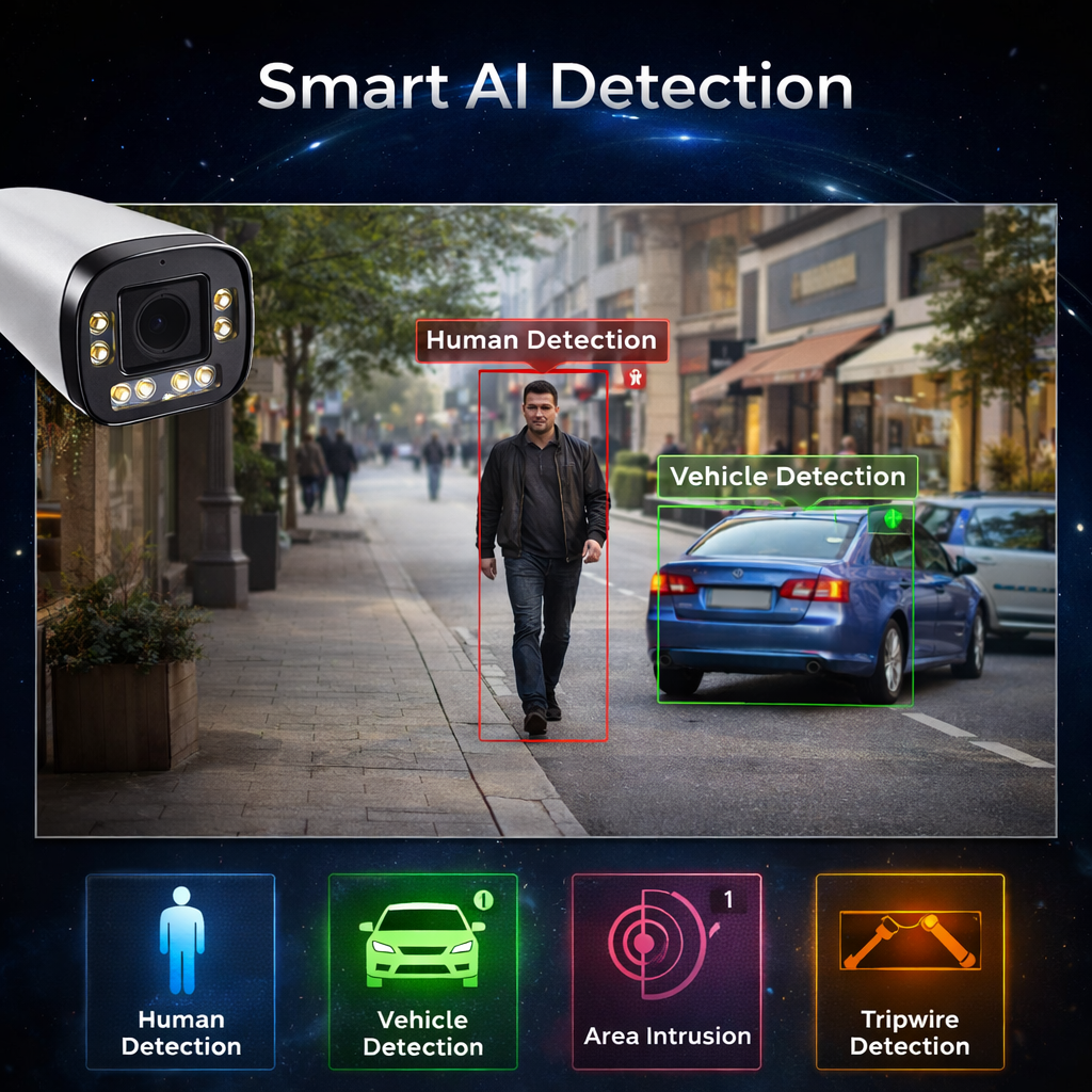 JideTech 5MP/8MP Wise-ISP PoE IP Bullet Camera