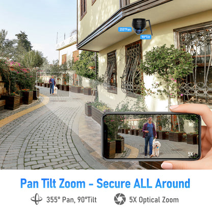 JideTech 5X 5MP Wi-Fi 2.5-inch Metal PTZ Camera (P1 Plus-5X-5MPWB)