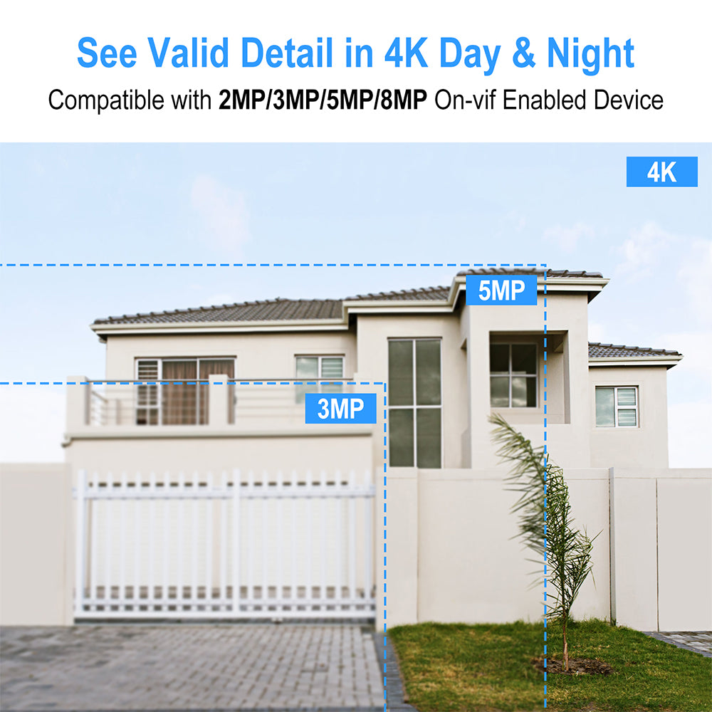 JideTech 20CH 8MP NVR Network Video Recorder Support 1HDD(MN3120B)