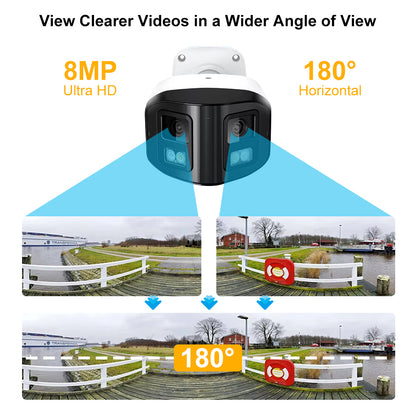 JideTech 180 ° Wide-angle 4MP/8MP Dual-Lens Bullet Camera （BC7-4MP-DL）