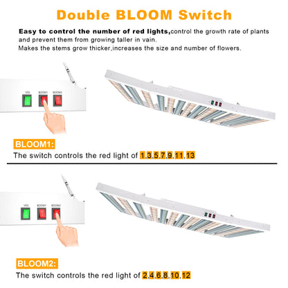 Sonlipo SFP6000 LED Grow Light 600W 6x6ft Coverage, 1911pcs Diodes Sunlike Full Spectrum Veg Bloom Switch Growing Lamps