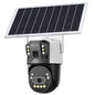 JideTech 4G LTE Solar AOV Camera, Dual Lens 6MP PTZ Outdoor Camera with 8W Solar Panel & 16000mAh Battery