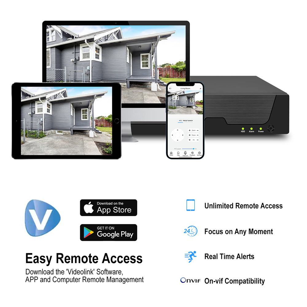 JideTech 12CH 8MP PoE Network Video Recorder Support 1HDD(MN3112B)