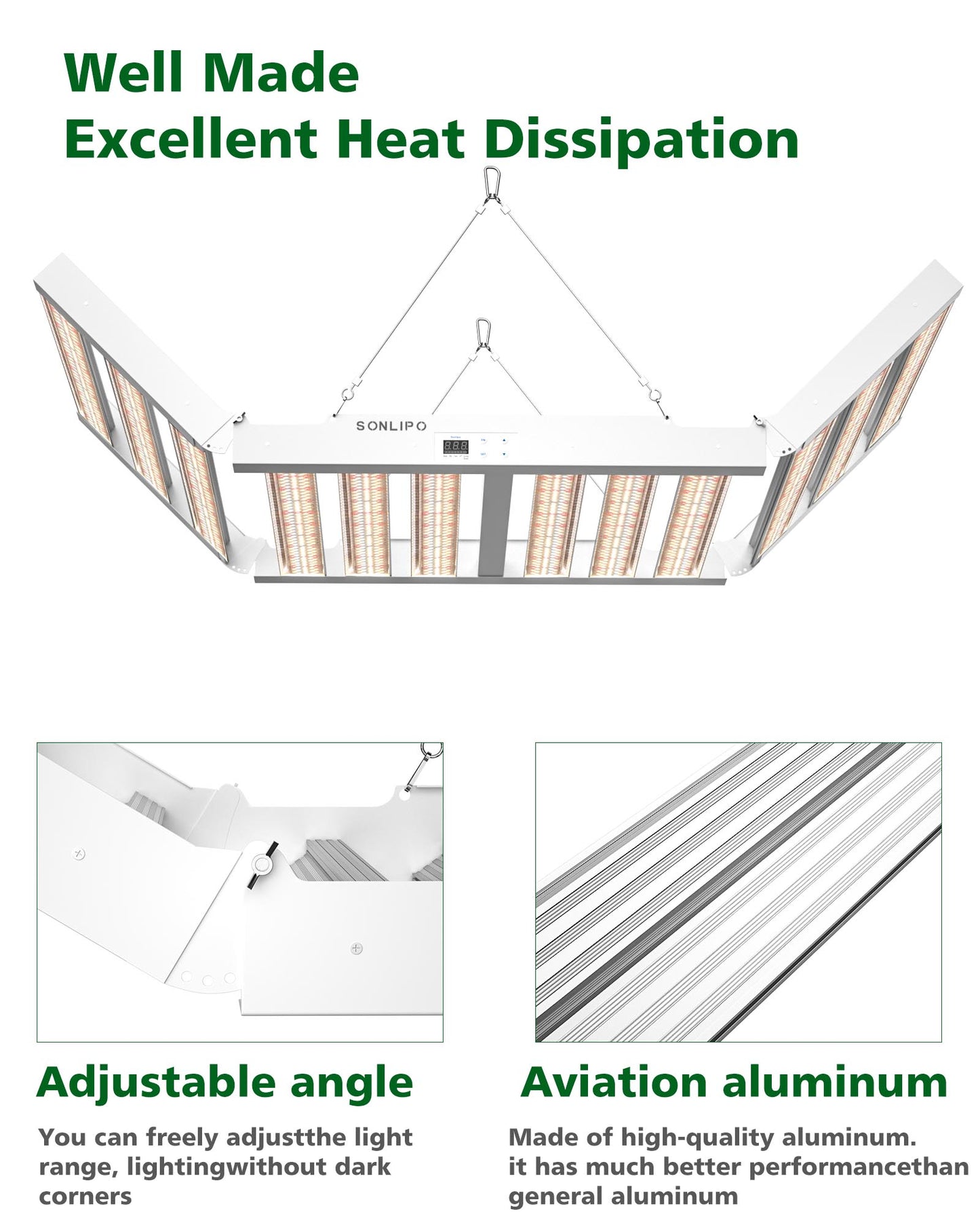 Sonlipo SPF6000PRO LED Grow Light 600W with Full Spectrum Veg & Bloom Dimmer Timer - 6x6ft Coverage