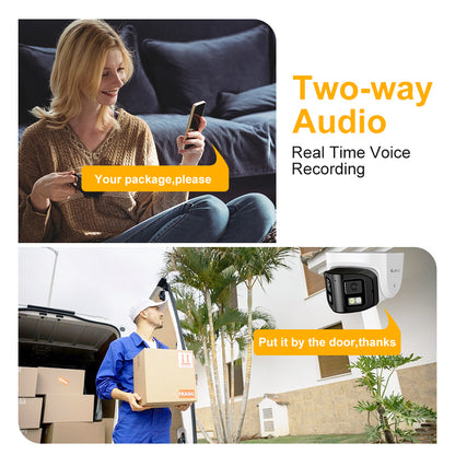 JideTech 180 ° Wide-angle 4MP/8MP Dual-Lens Dome Camera （DM04-4MP-DL）