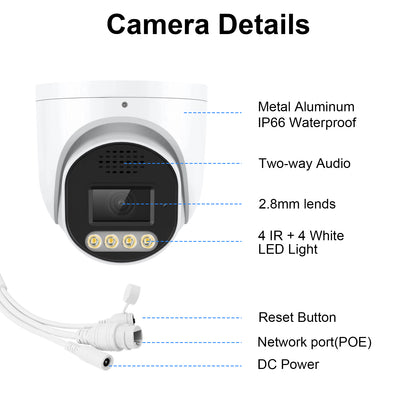JideTech 5MP Fixed Dome IP Camera Seetong App (DM05-5MP)