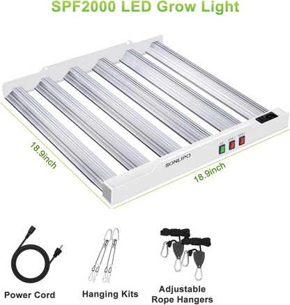 Sonlipo SPF2000 LED Grow Light 200W 4x4ft Coverage, Use 882pcs Samsung Diodes Sunlike Full Spectrum Veg Bloom Switch Growing Lamps