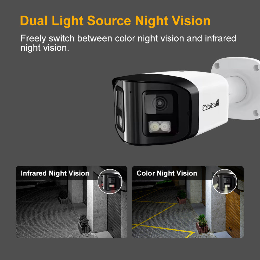 JideTech 180 ° Wide-angle 4MP/8MP Dual-Lens Bullet Camera （BC7-4MP-DL）