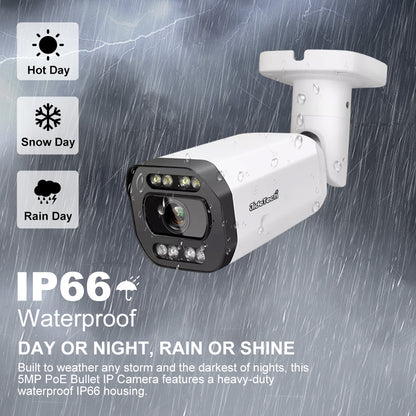 JideTech 5X 4MP/5MP/8MP/12MP Motorized Zoom Lens Bullet IP Cameras (BC2V-4MP)