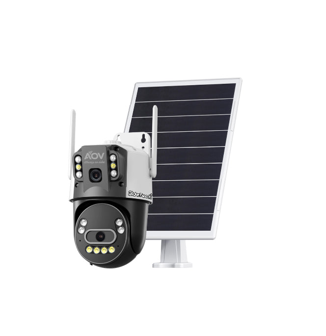 JideTech 3MP Dual-lens AOV 4G/Wi-Fi Full metal Solar Bullet & PTZ Camera (A02-2-M 4G)