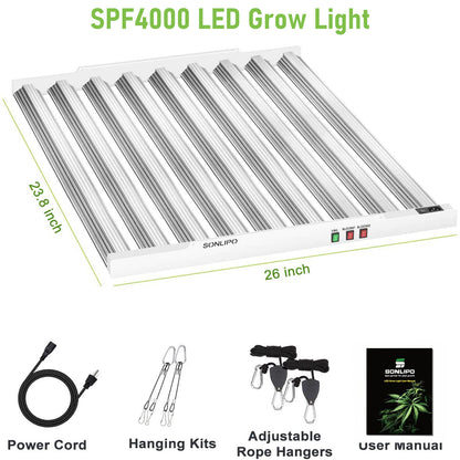 SONLIPO SPF4000 LED Grow Light 400W 5x5ft Coverage, Use 1323pcs Samsung Diodes Sunlike Full Spectrum Veg Bloom Switch Growing Lamps