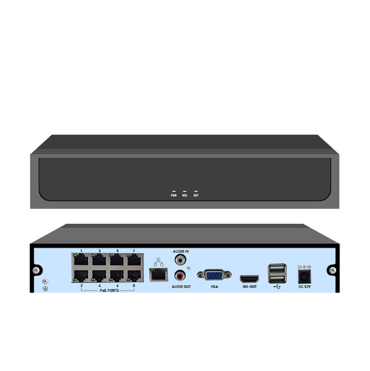 JideTech 8CH PoE NVR Network Video Recorder 1 Video Recording(MN6108-P)