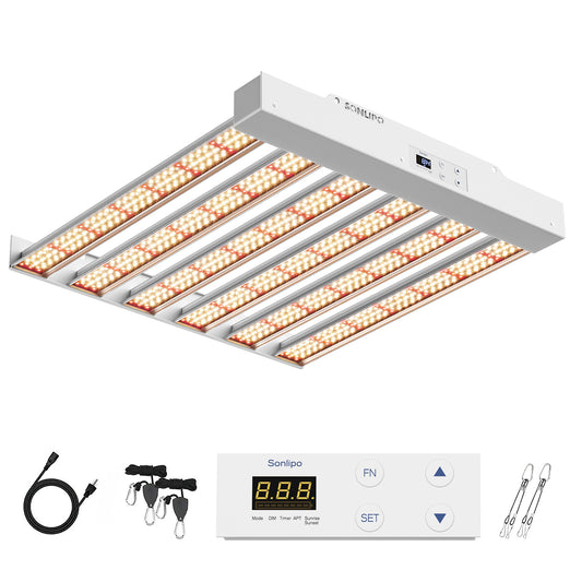 Sonlipo SPF2000 PRO LED Grow Light 200W with Full Spectrum Veg & Bloom Dimmer Timer - 4x4ft Coverage